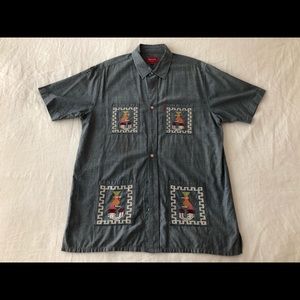 Supreme NYC Aztec chambray shirt sz L